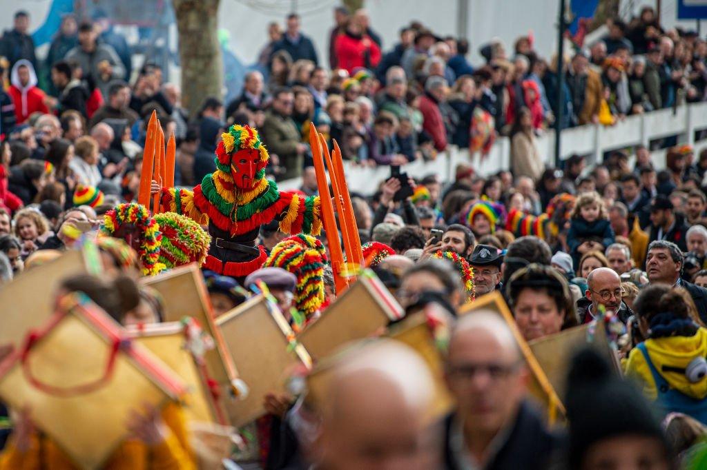 Revellers in Podence, Portugal