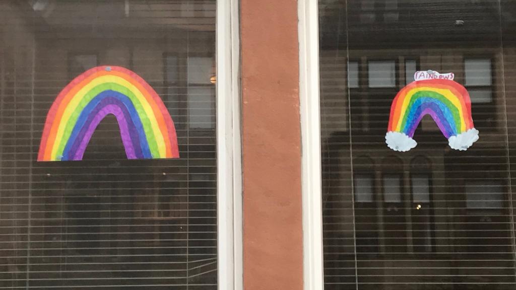 Rainbows in window