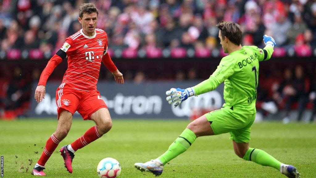 Thomas Muller in action for Bayern Munich against Bochum