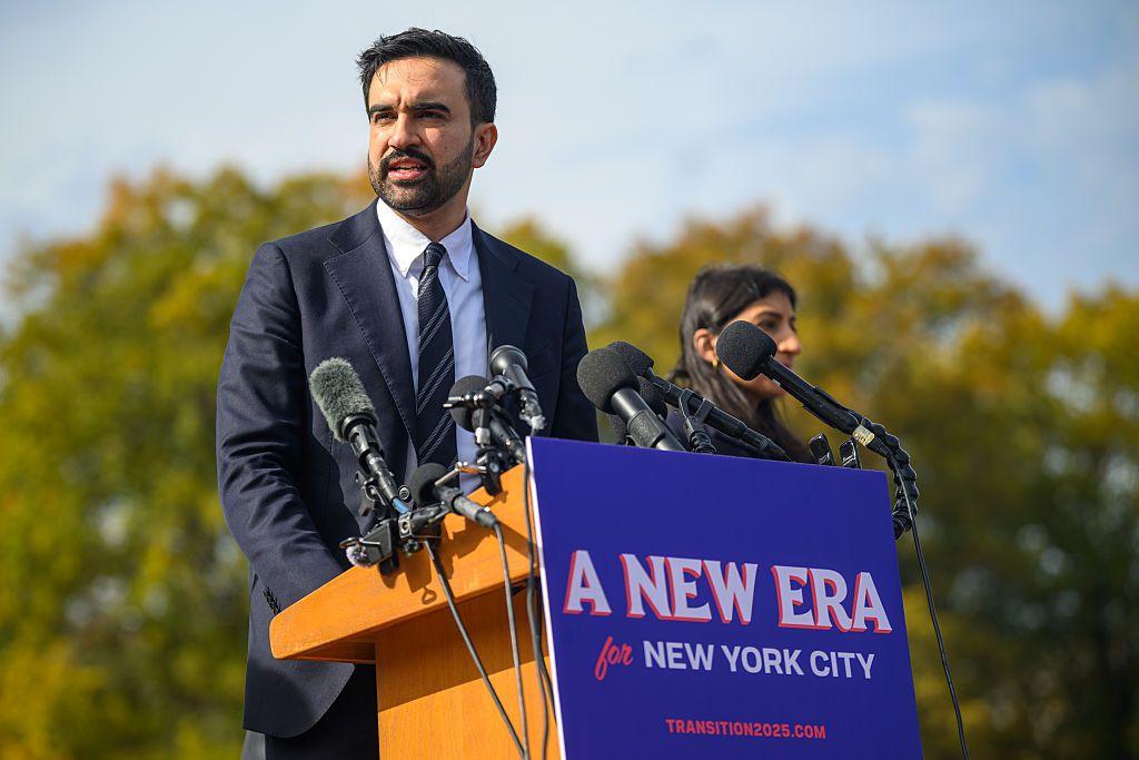 New York City mayor-elect Zohran Mamdani holds a press conference in Queens on Wednesday.