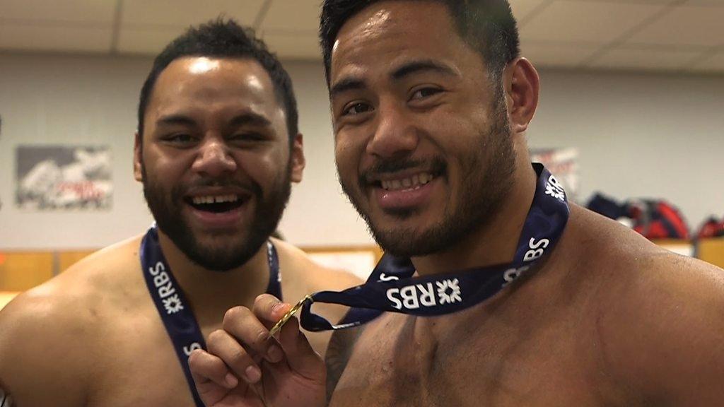 England's Billy Vunipola and Manu Tuilagi