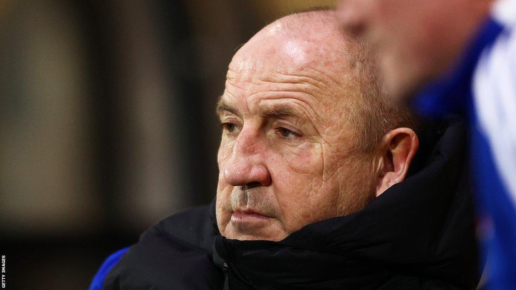 John Coleman, Manager of Accrington Stanley, looks on prior to the Sky Bet League One between Port Vale and Accrington Stanley at Vale Park on February 07, 2023 in Burslem, England