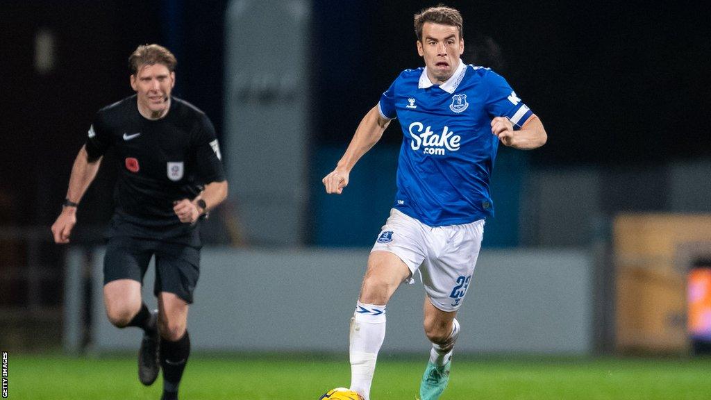 Seamus Coleman playing for Everton Under-21s