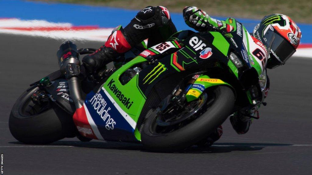 Jonathan Rea racing for Kawasaki