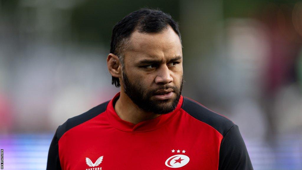 Billy Vunipola on the pitch for Saracens