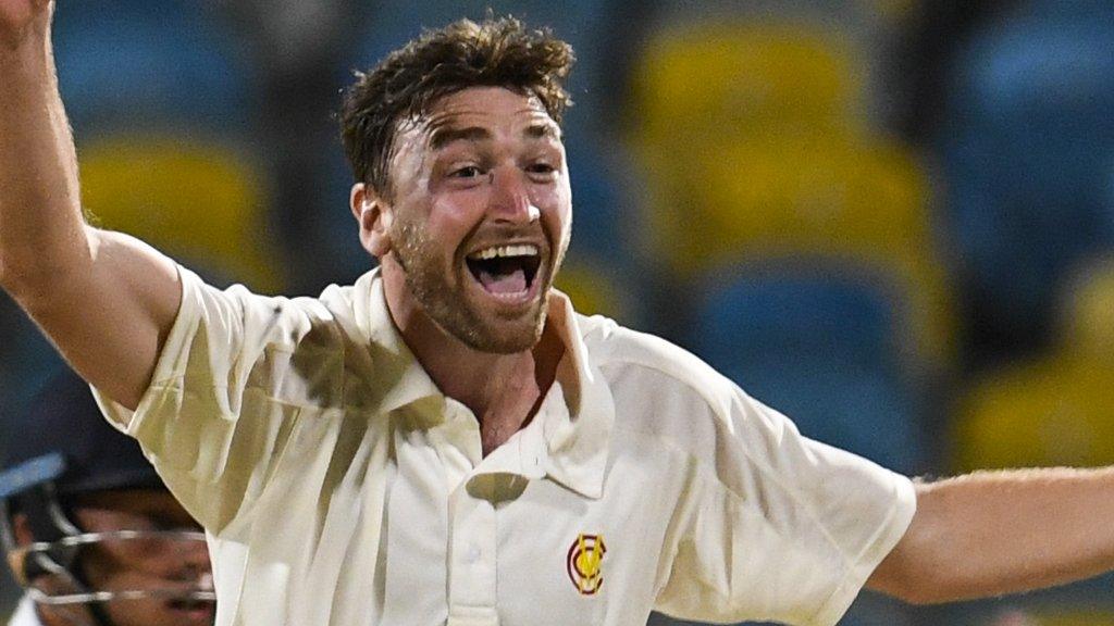 Richard Gleeson celebrates a wicket