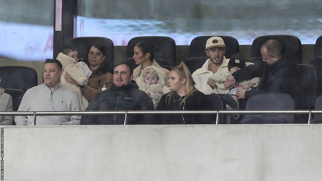 Littler and his family sat with Tottenham Hotspur and England midfielder James Maddison during Tottenham's win over Bournemouth