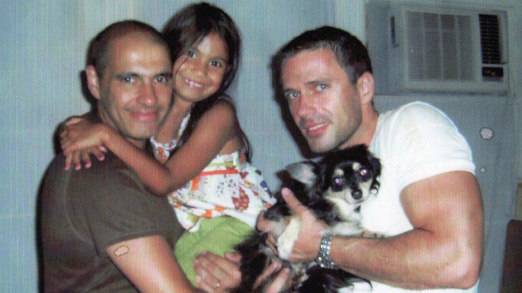 Dave Lock with his daughter Isabella and brother Steven