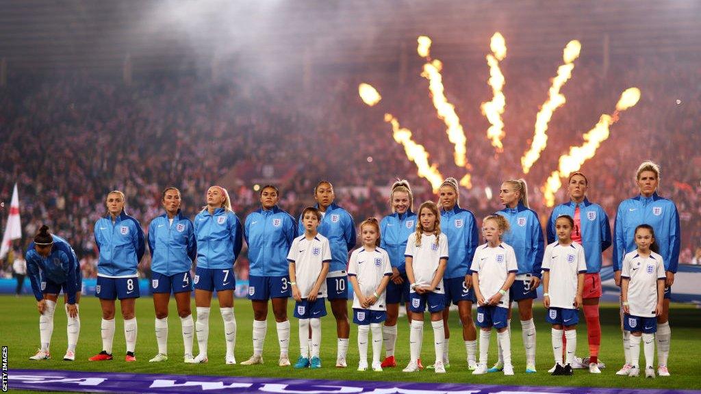 England players before the victory over Scotland