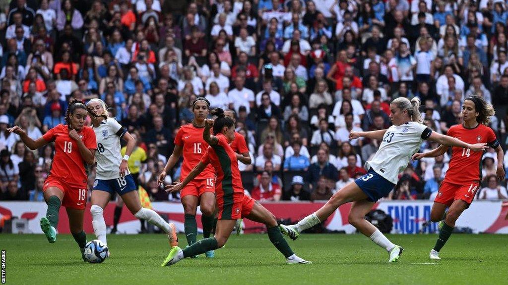 Alessia Russo in action against Portugal
