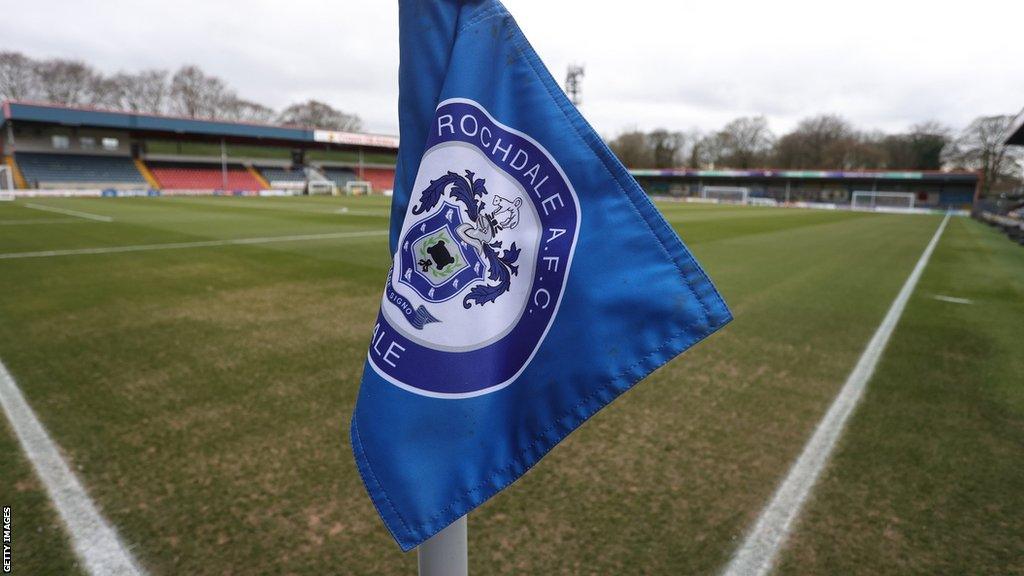 Rochdale corner flag with crest