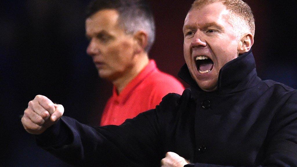 Oldham Athletic manager Paul Scholes