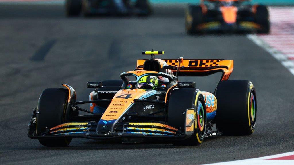 Norris competes at the Abu Dhabi GP