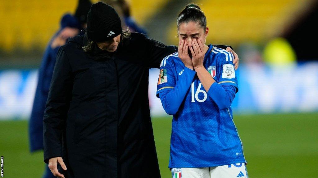 Giulia Dragoni reacts to Italy's early World Cup exit