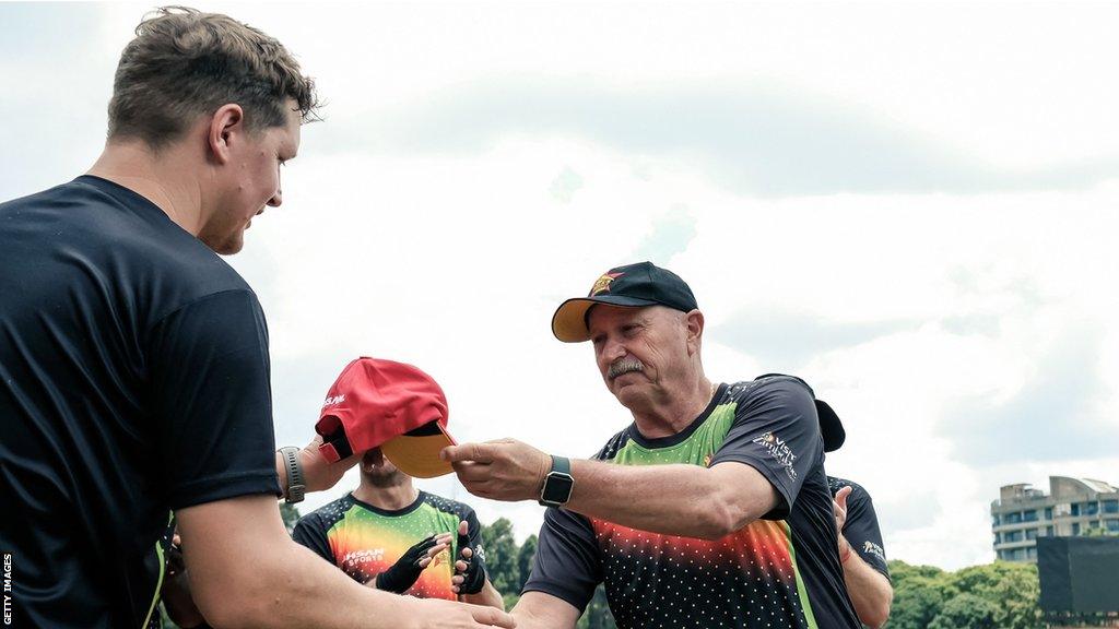 Dave Houghton (right) with Gary Ballance