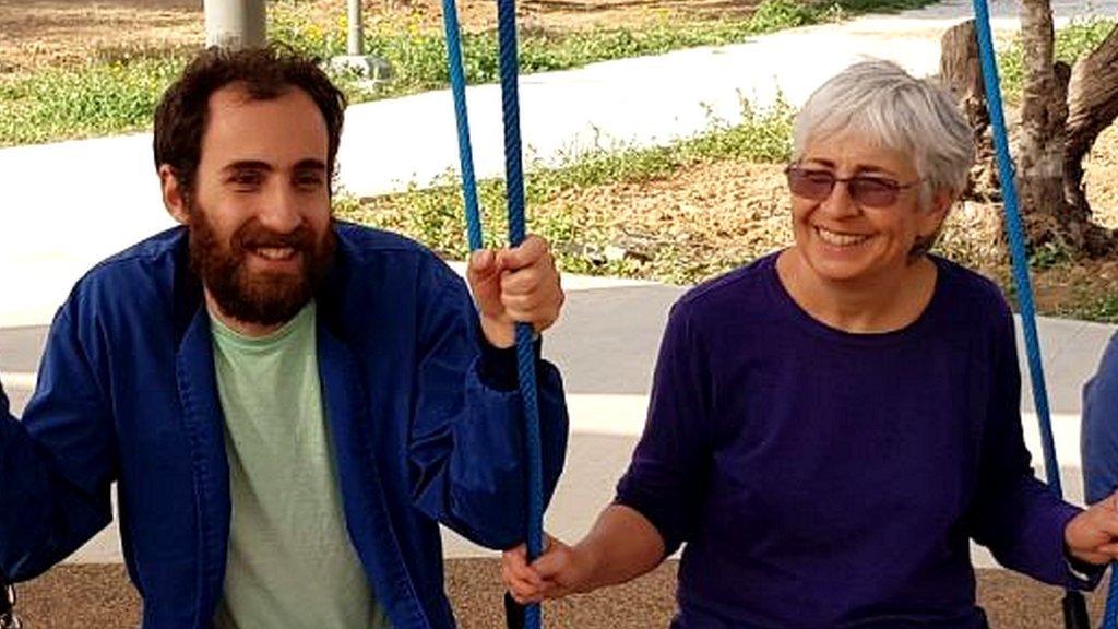 Yonatan Ziegen and his mother Vivian Silver