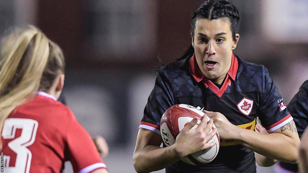 Emma Taylor in action for Canada Women