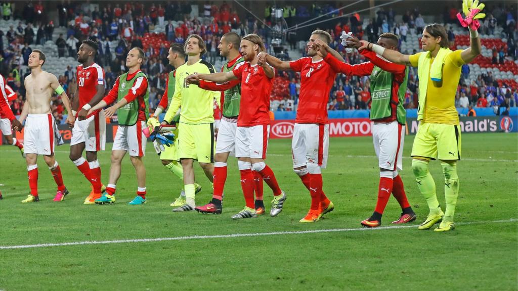 Switzerland players celebrate