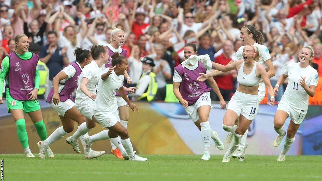 Chloe Kelly's celebration in the Euro 2022