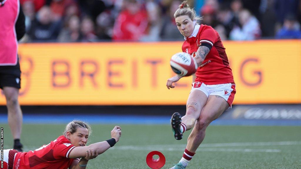 Keira Bevan kicks a penalty