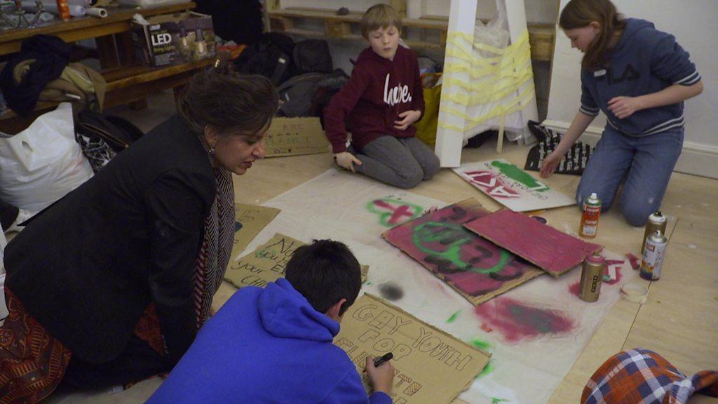 Climate strike protesters