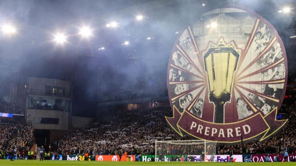 Aston Villa's Holte End before victory against Brugge