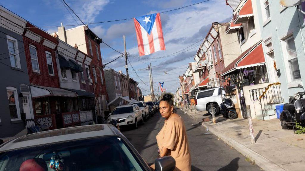 Puerto Rican flag on a Philadelphia street. 