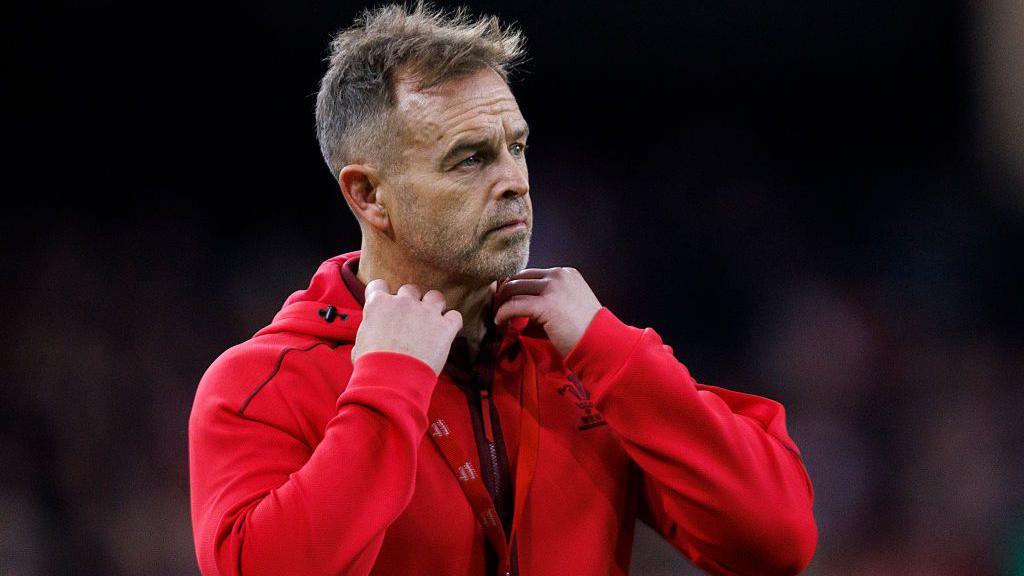 Danny Wilson pictured in Wales coaching gear