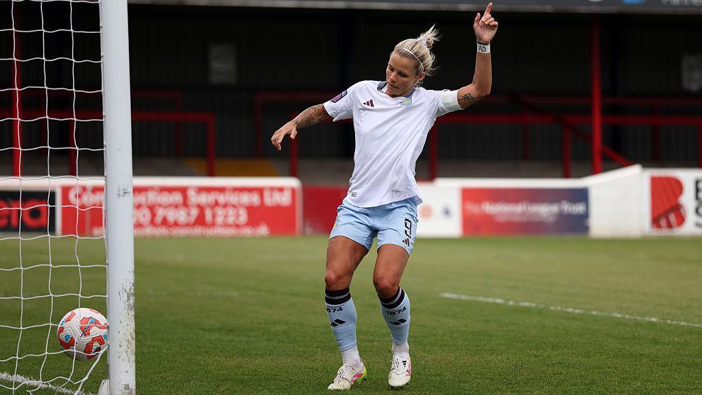 Rachel Daly celebrates scoring for Aston Villa