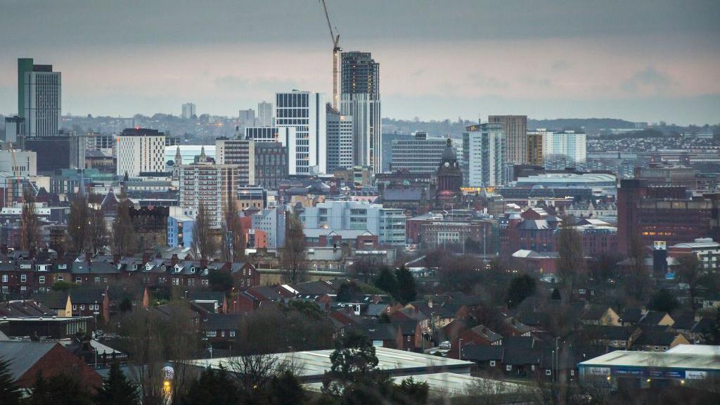 An aerial view of Leeds city centre