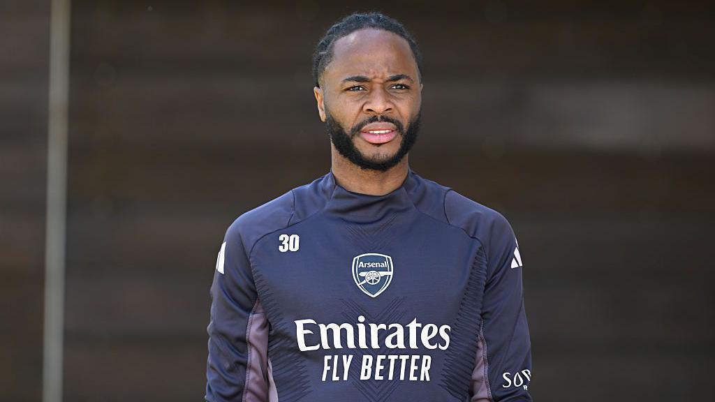 Raheem Sterling training for Arsenal