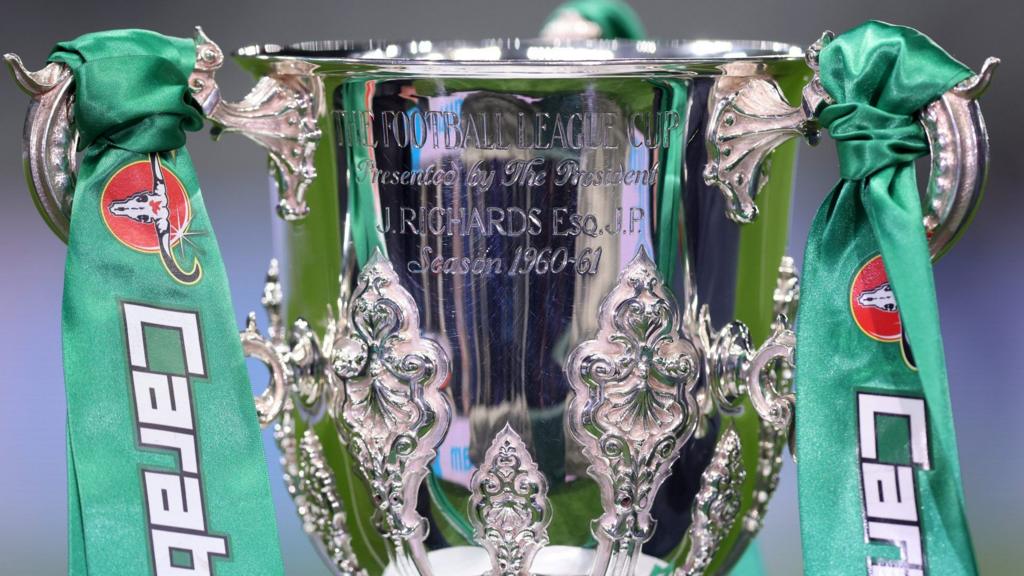 A general view of the Carabao Cup trophy 