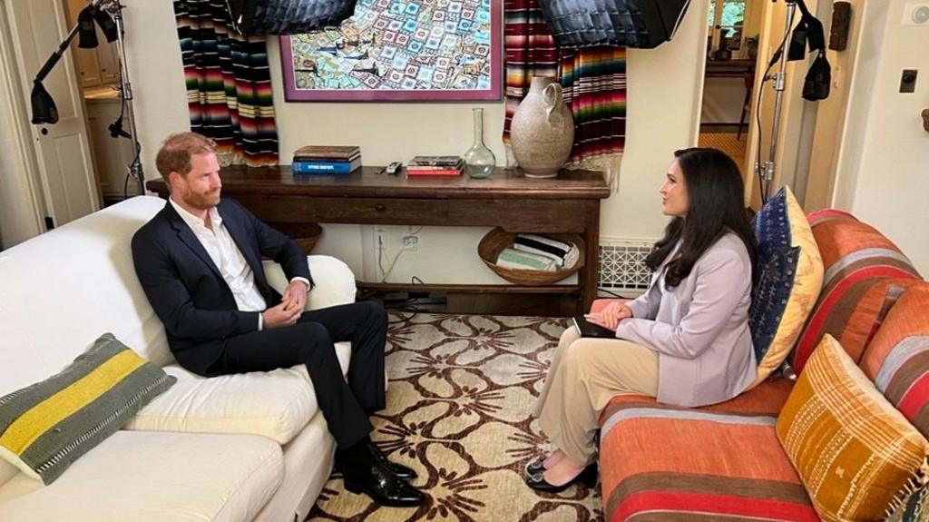 Prince Harry speaking to the BBC
