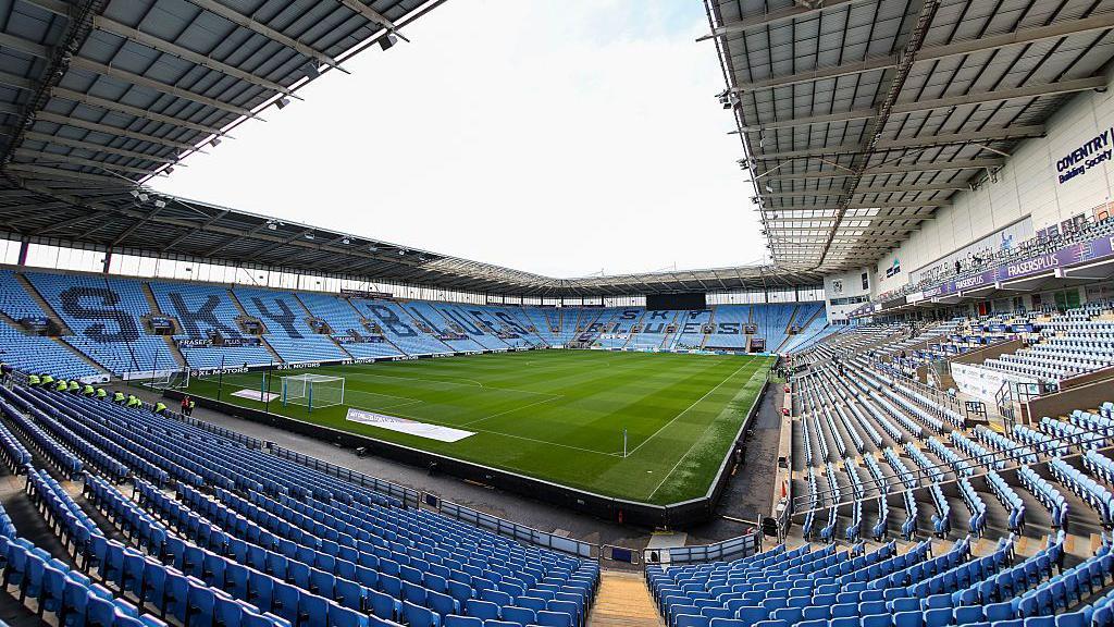 A general view across the pitch at the Coventry Building Society Arena