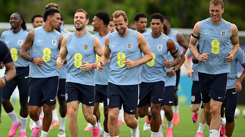 England players in training