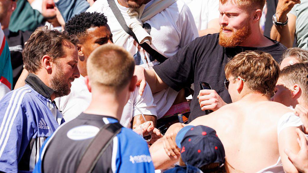 Bath fan without a shirt