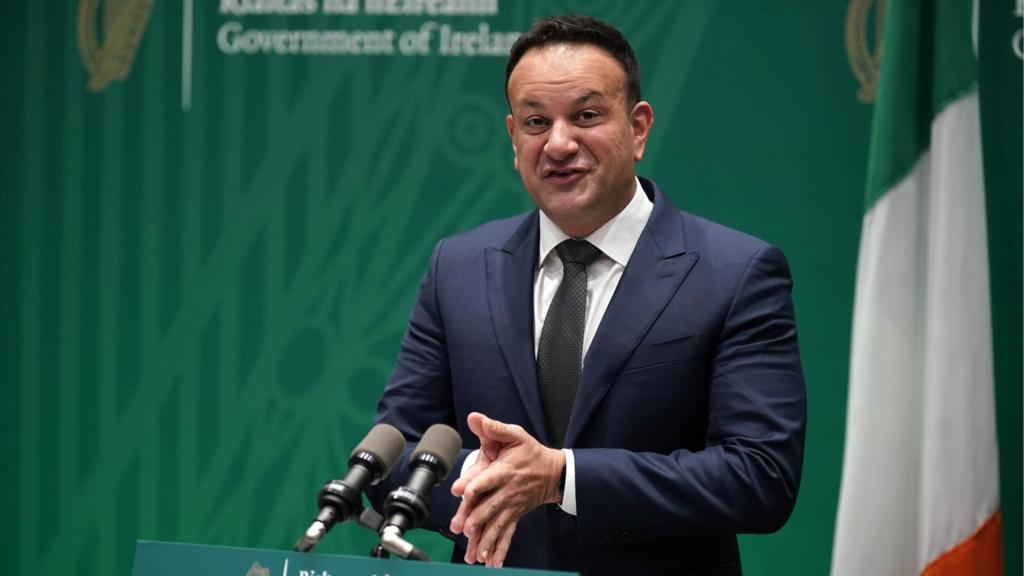 Leo Varadkar standing at a podium