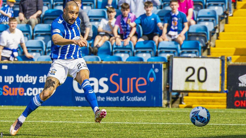 Kyle Vassell scores for Kilmarnock against Livingston