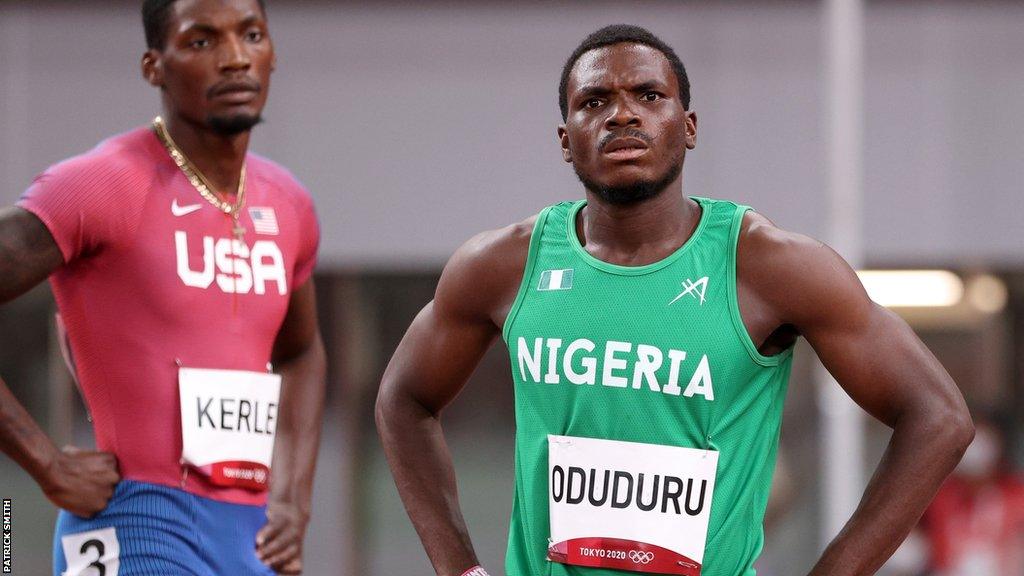 Nigerian sprinter Divine Oduduru