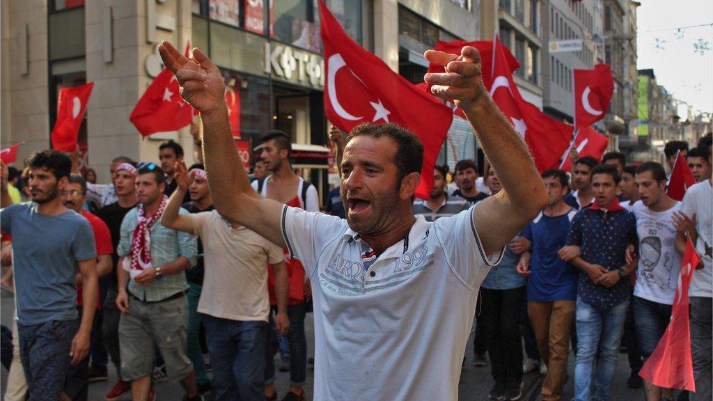 Ultra-nationalists and government supporters take to streets to voice anger over army's attempted coup