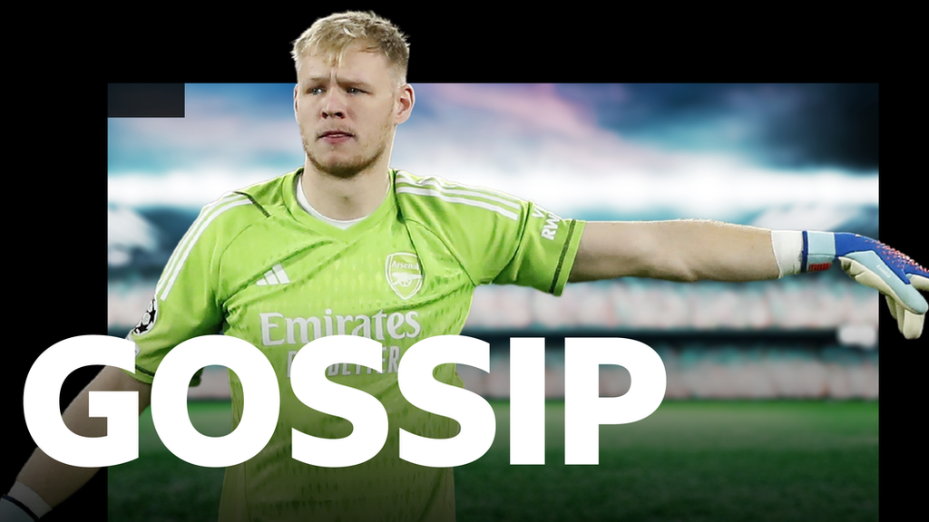 Aaron Ramsdale and the gossip logo