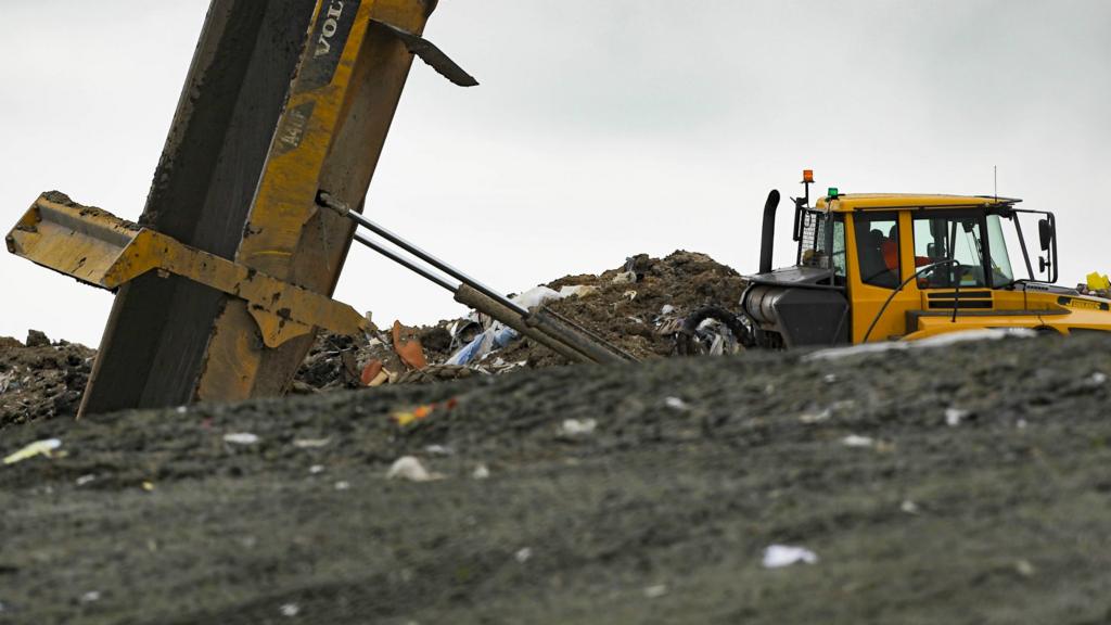 Machinery at Milton landfill site