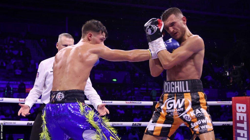 Hopey Price lands a jab against Connor Coghill