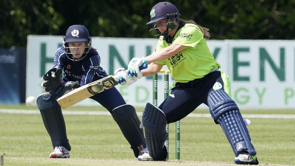 Laura Delany in action in a T20 contest against Scotland in 2021