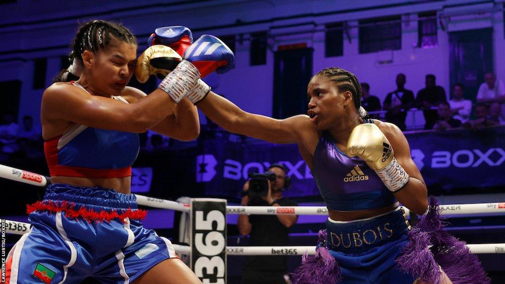 Caroline Dubois throws a punch