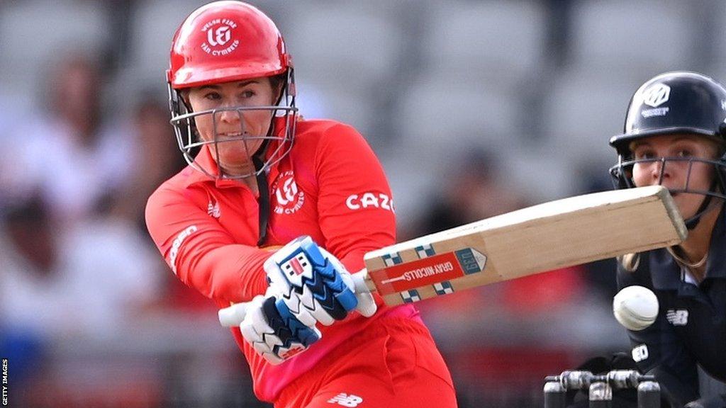 Tammy Beaumont takes a shot for Welsh Fire