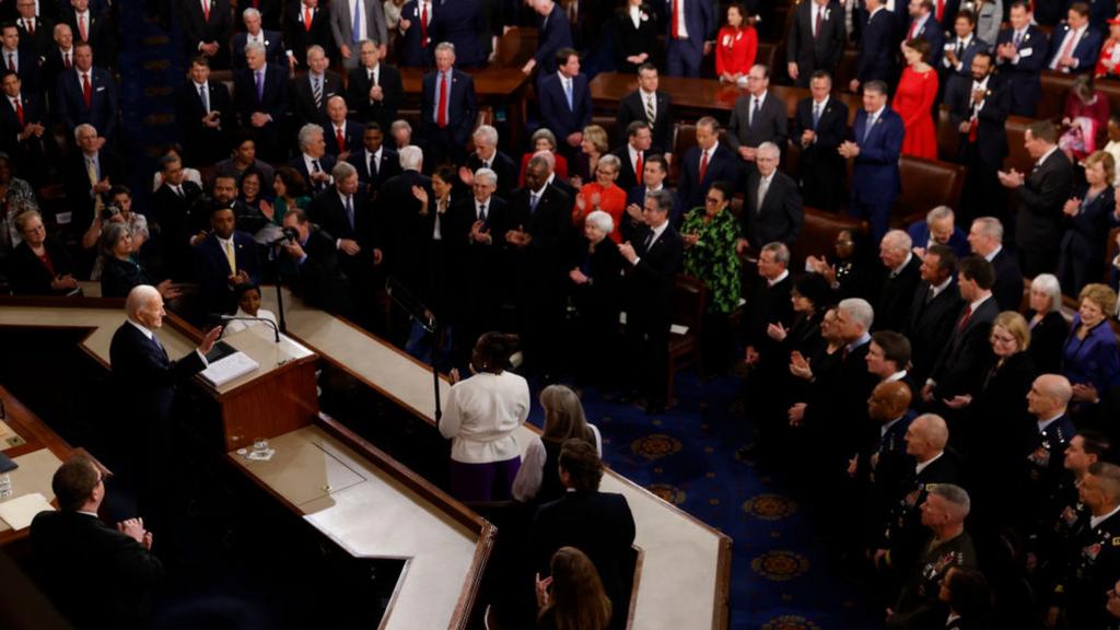 Biden gives the speech