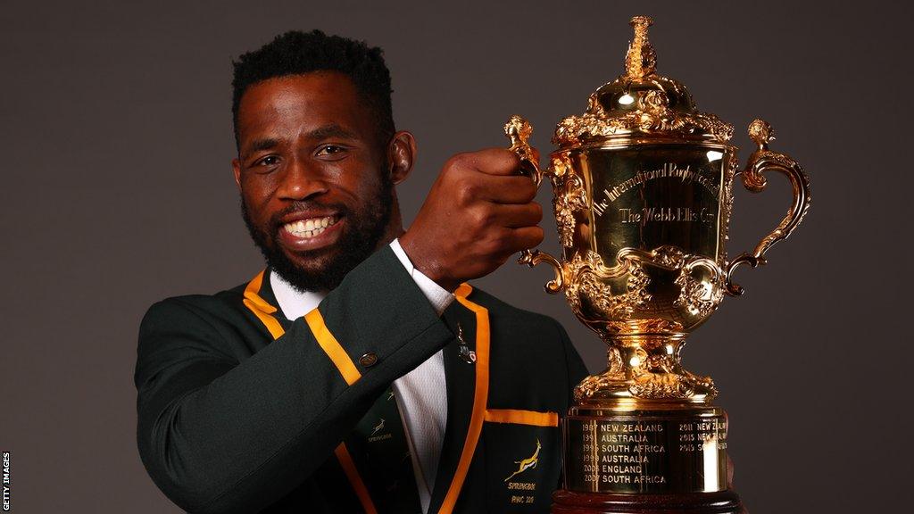 Siya Kolisi with the World Cup