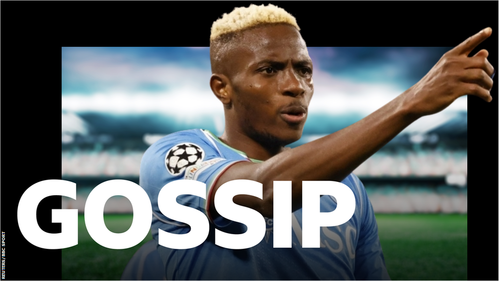 Victor Osimhen and the BBC Sport Gossip logo