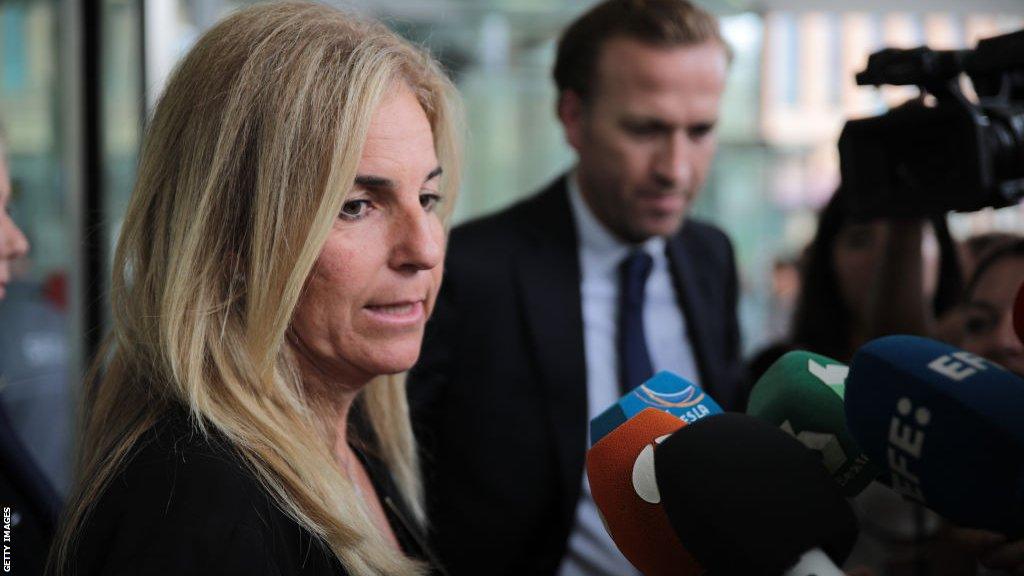 Arantxa Sanchez Vicario outside a court in Barcelona